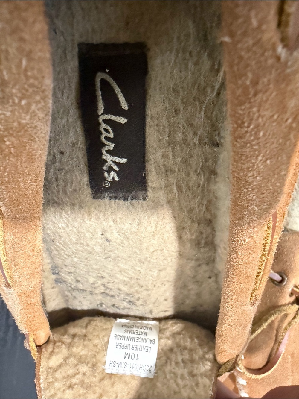 Clarks Suede Moccasin Slippers in Tan and Cream - Picture 2 of 5